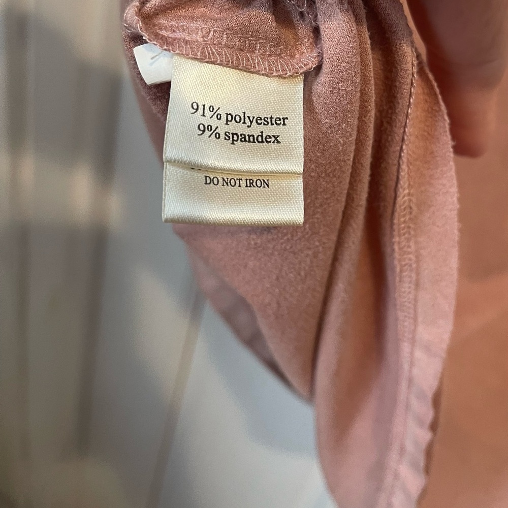 Dylan Blush Pink Blouse Suede Like Material M - Picture 4 of 5